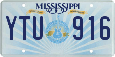 MS license plate YTU916