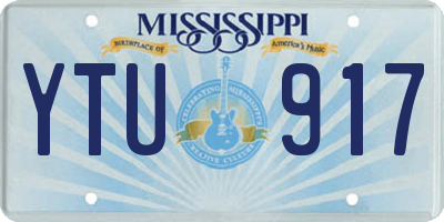 MS license plate YTU917