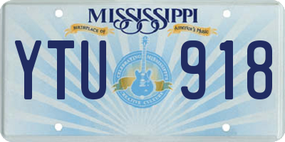 MS license plate YTU918