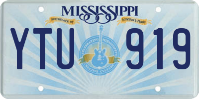 MS license plate YTU919