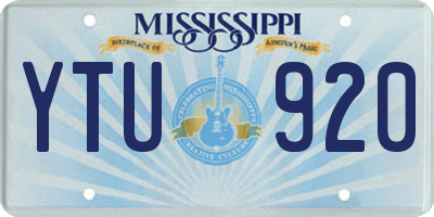 MS license plate YTU920