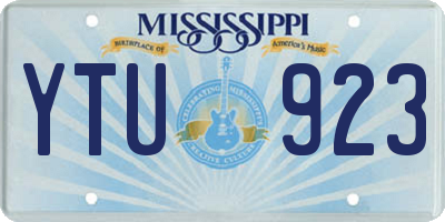 MS license plate YTU923