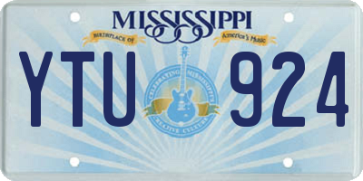 MS license plate YTU924