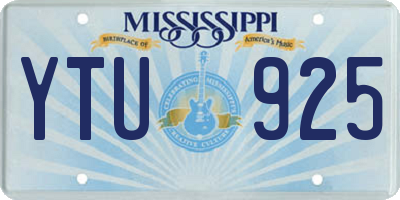 MS license plate YTU925