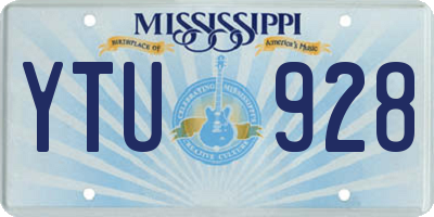 MS license plate YTU928