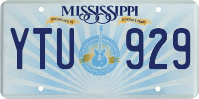 MS license plate YTU929