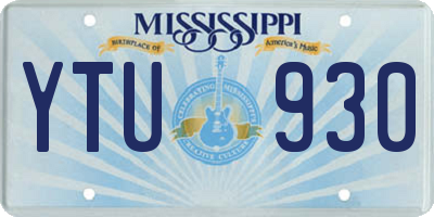 MS license plate YTU930