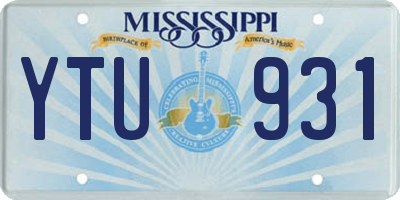 MS license plate YTU931