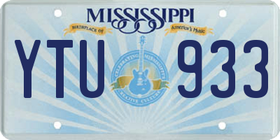 MS license plate YTU933