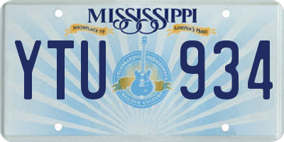 MS license plate YTU934