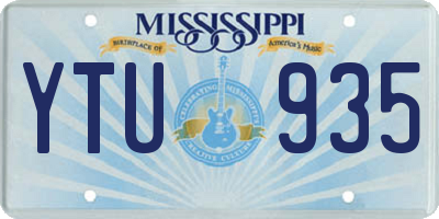 MS license plate YTU935