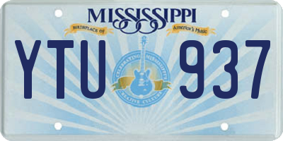 MS license plate YTU937