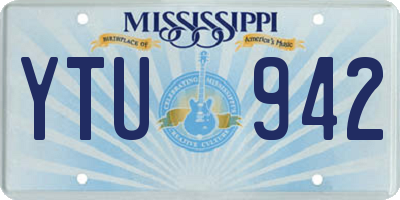 MS license plate YTU942