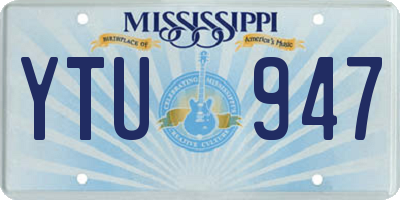 MS license plate YTU947