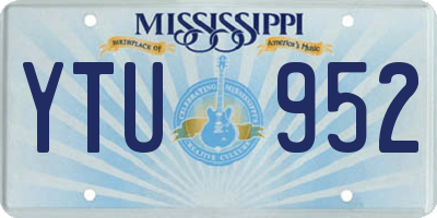 MS license plate YTU952
