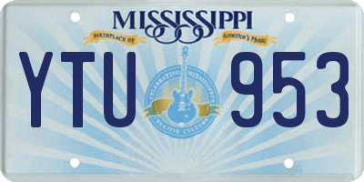 MS license plate YTU953