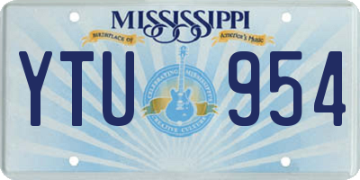 MS license plate YTU954