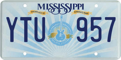 MS license plate YTU957