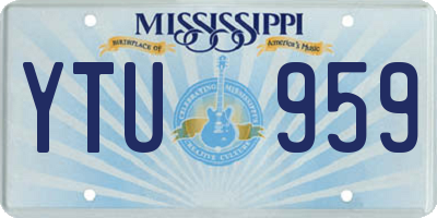 MS license plate YTU959
