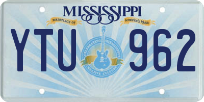 MS license plate YTU962