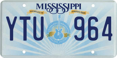 MS license plate YTU964