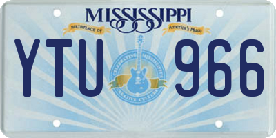 MS license plate YTU966