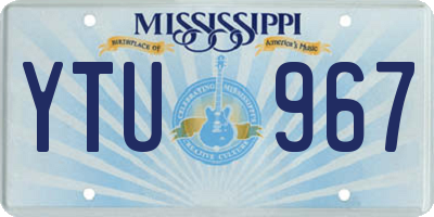 MS license plate YTU967