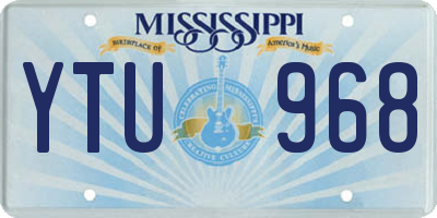 MS license plate YTU968