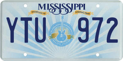 MS license plate YTU972
