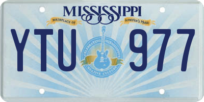 MS license plate YTU977