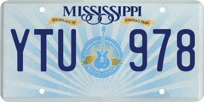 MS license plate YTU978