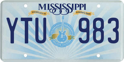 MS license plate YTU983