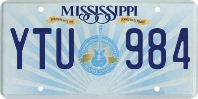 MS license plate YTU984