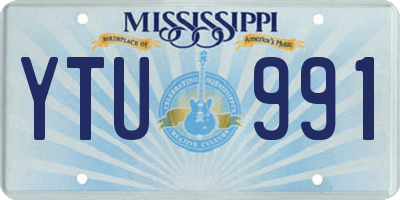 MS license plate YTU991