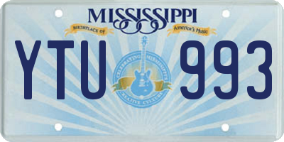 MS license plate YTU993