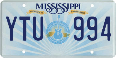 MS license plate YTU994