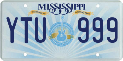 MS license plate YTU999