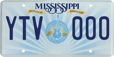 MS license plate YTV000