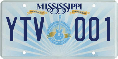MS license plate YTV001