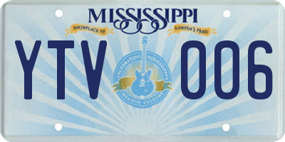 MS license plate YTV006