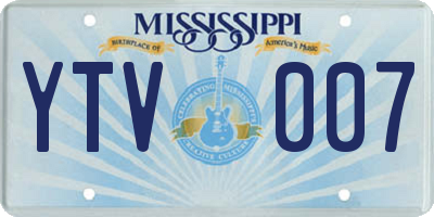 MS license plate YTV007