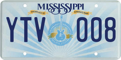 MS license plate YTV008