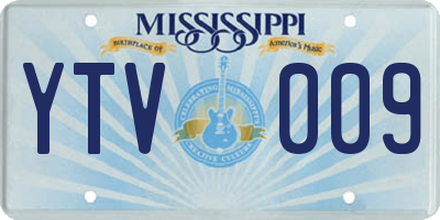 MS license plate YTV009