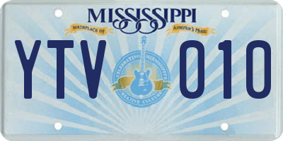 MS license plate YTV010