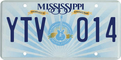 MS license plate YTV014