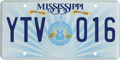 MS license plate YTV016