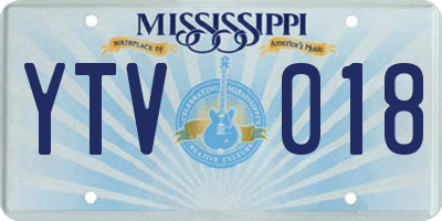MS license plate YTV018