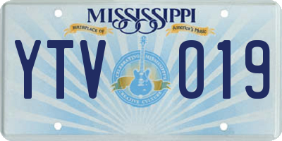 MS license plate YTV019