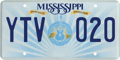 MS license plate YTV020