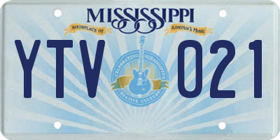 MS license plate YTV021